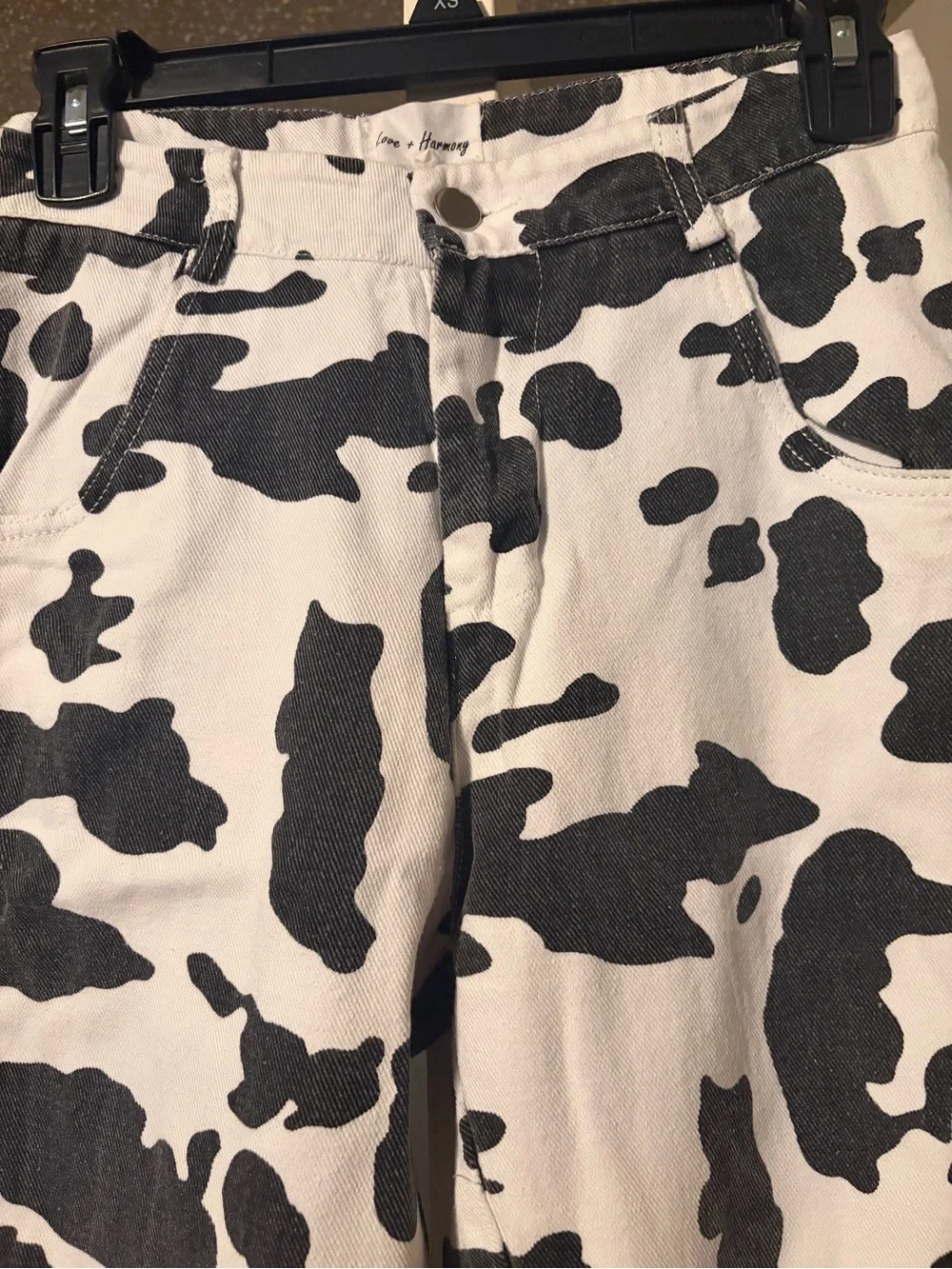 Love + Harmony Cow Print Wide-Leg Jeans